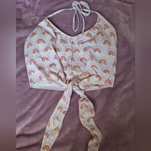 Kortni Jeane Tied-Up Rainbow Swim Top Size 2XL